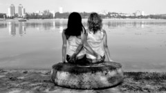 Woman lesbians monochrome greyscale