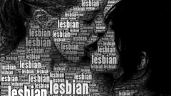 Woman lesbians Typography grayscale