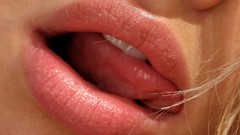 Woman licking models