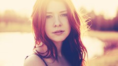 Woman lighting sunlight