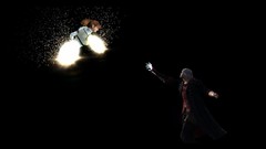 Woman lights black background Nero devil may cry dmc brunettes 