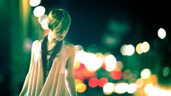 Woman lights blondes depth of field