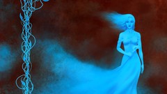 Woman Lilies paintings vines surreal artwork fantasy art