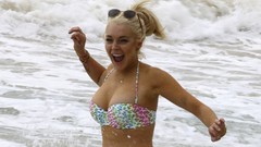 Woman Lindsay Lohan Beaches Actress blondes boobs