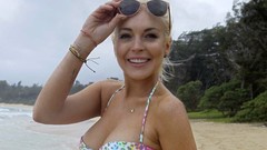 Woman Lindsay Lohan Beaches Actress blondes boobs