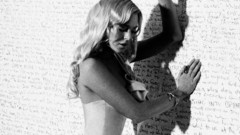 Woman Lindsay Lohan grayscale