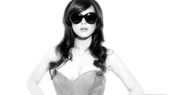 Woman Lindsay Lohan monochrome
