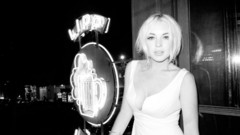 Woman Lindsay Lohan monochrome