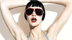 Woman lingerie bangs models