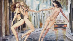 Woman lingerie bra panties artwork Milo Manara