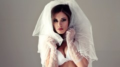 Woman lingerie brunettes models bra wedding dresses Little 