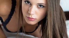 Woman lingerie brunettes models portraits Little Caprice