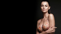 Woman lingerie brunettes models Simple Background Catrinel 