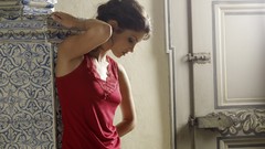 Woman lingerie brunettes models standing