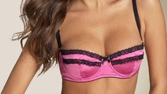 Woman lingerie green eyes brunettes Barbara Herrera