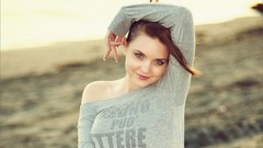 Woman lips Amelie outdoors smiling brunettes models