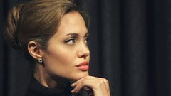 Woman lips Angelina Jolie faces Actress famous brunettes 