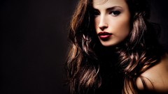 Woman lips black background faces brunettes
