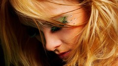 Woman lips blondes models portraits