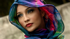 Woman lips brown eyes