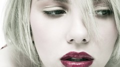 Woman lips Celebrity Scarlett Johansson faces Actress