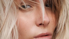 Woman lips faces blondes gray eyes Denisa Brazdova