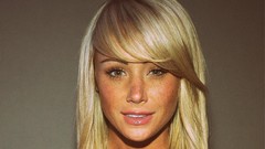 Woman lips faces blondes smiling freckles bangs models sara 