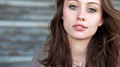 Woman lips faces blue eyes brunettes