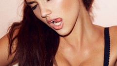 Woman lips faces brunettes boobs