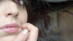 Woman lips faces brunettes portraits