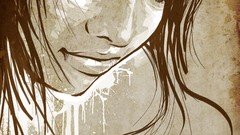 Woman lips faces drawings