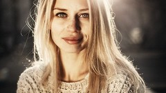 Woman lips faces green eyes portraits Russians