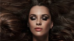 Woman lips faces long hair closed eyes brunettes models