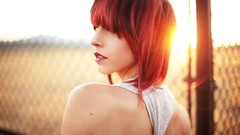 Woman lips faces sunlight redheads Taylor McCutchan Breana Rich