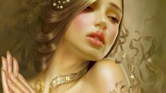 Woman lips fantasy art