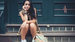 Woman lips legs brunettes models black hair