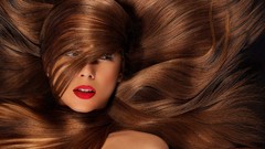 Woman lips long hair