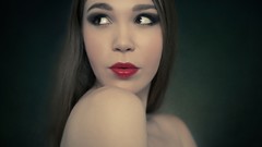 Woman lips long hair brunettes