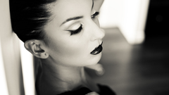 Woman lips monochrome greyscale