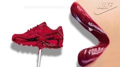 Woman lips Nike kicks air max selfmade
