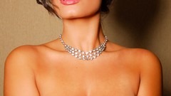 Woman lips painted brunettes models bra boobs huge boobs Wendy 