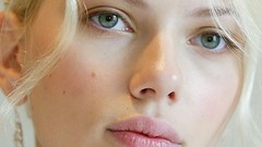 Woman lips Scarlett Johansson faces Actress blondes green eyes