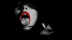 Woman lips selective coloring