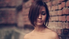 Woman lips short hair models upscaled