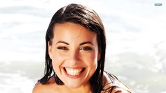 Woman lips smiling brunettes models lorena garcia