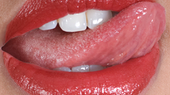 Woman lips tongue