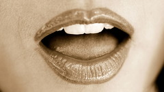 Woman lips tongue