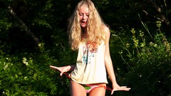 Woman lips tongue outdoors blondes models panties ella non 