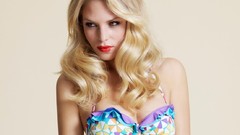 Woman lips white background blondes lingerie Emma Blocksage 