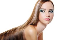 Woman lips white background faces long hair brunettes